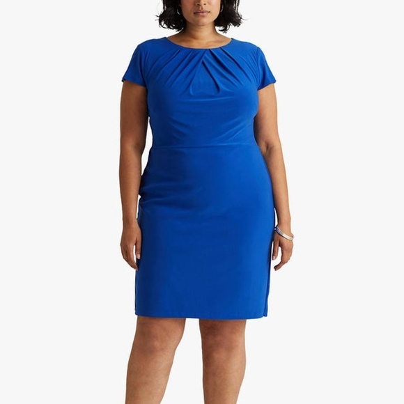 Lauren Ralph Lauren Dress Curve Brenda Short Sleeve Jersey - Picture 1 of 8